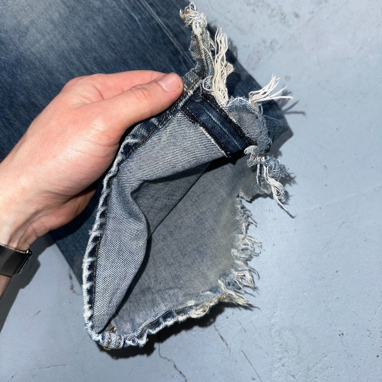 Diesel Larkee Bootcut Stretch Jeans Mens 36x30 Blue Straight 008M2 Whisker Italy