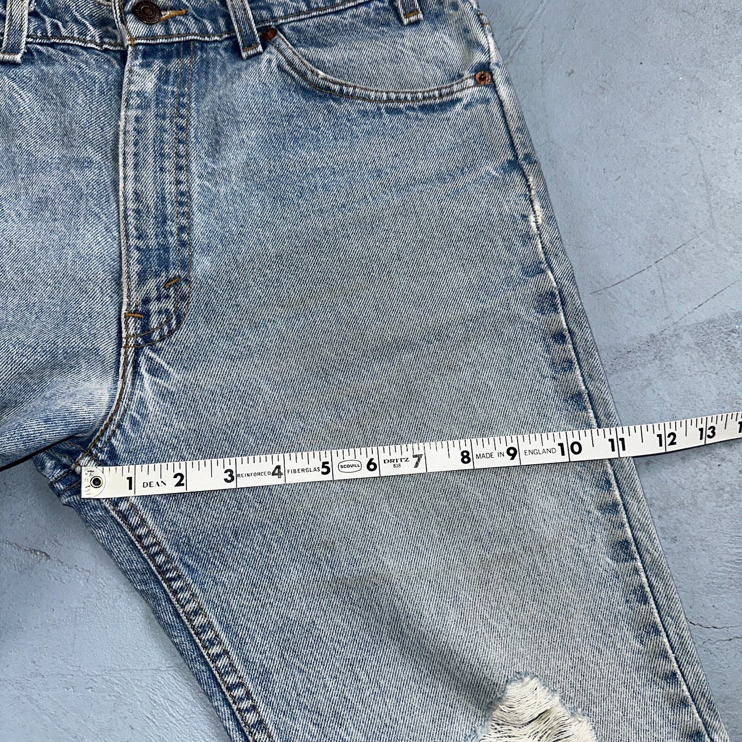 Levis 517 Vintage 80s USA Orange Tab Bootcut Flare Blue Worn Jeans Act 32x29