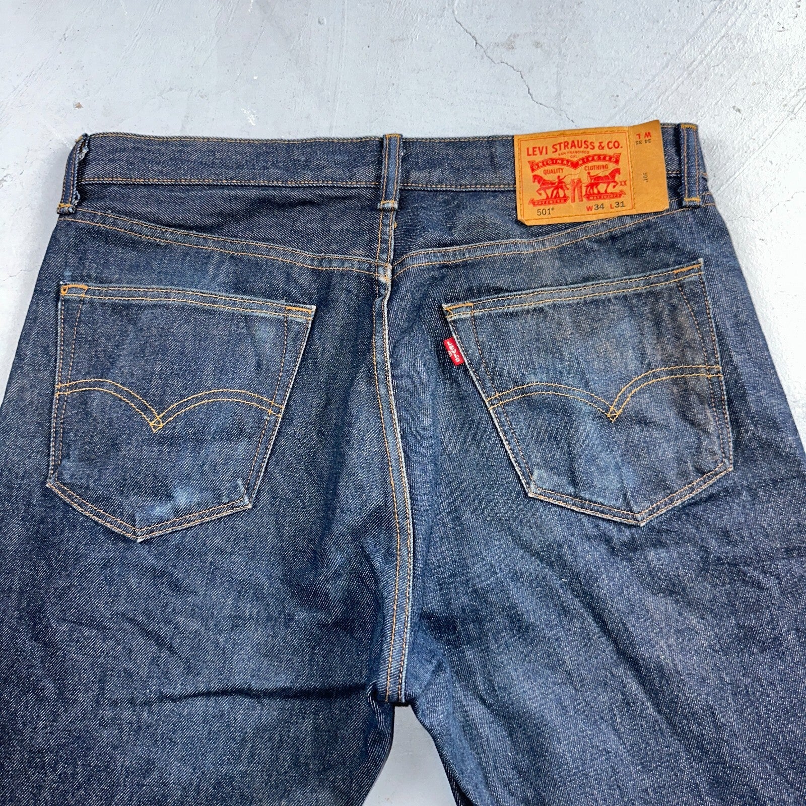 Levis 501 Y2K XX Straight Leg Jeans Blue VTG Dark Wash 34x31 Act 35x30