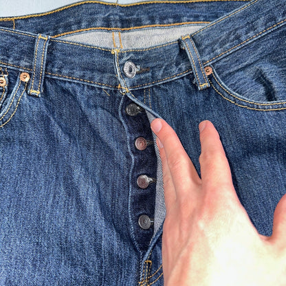 Levis 501 Vintage Y2K Egypt Straight Leg Jeans 36x32 Med Wash Act 36x30