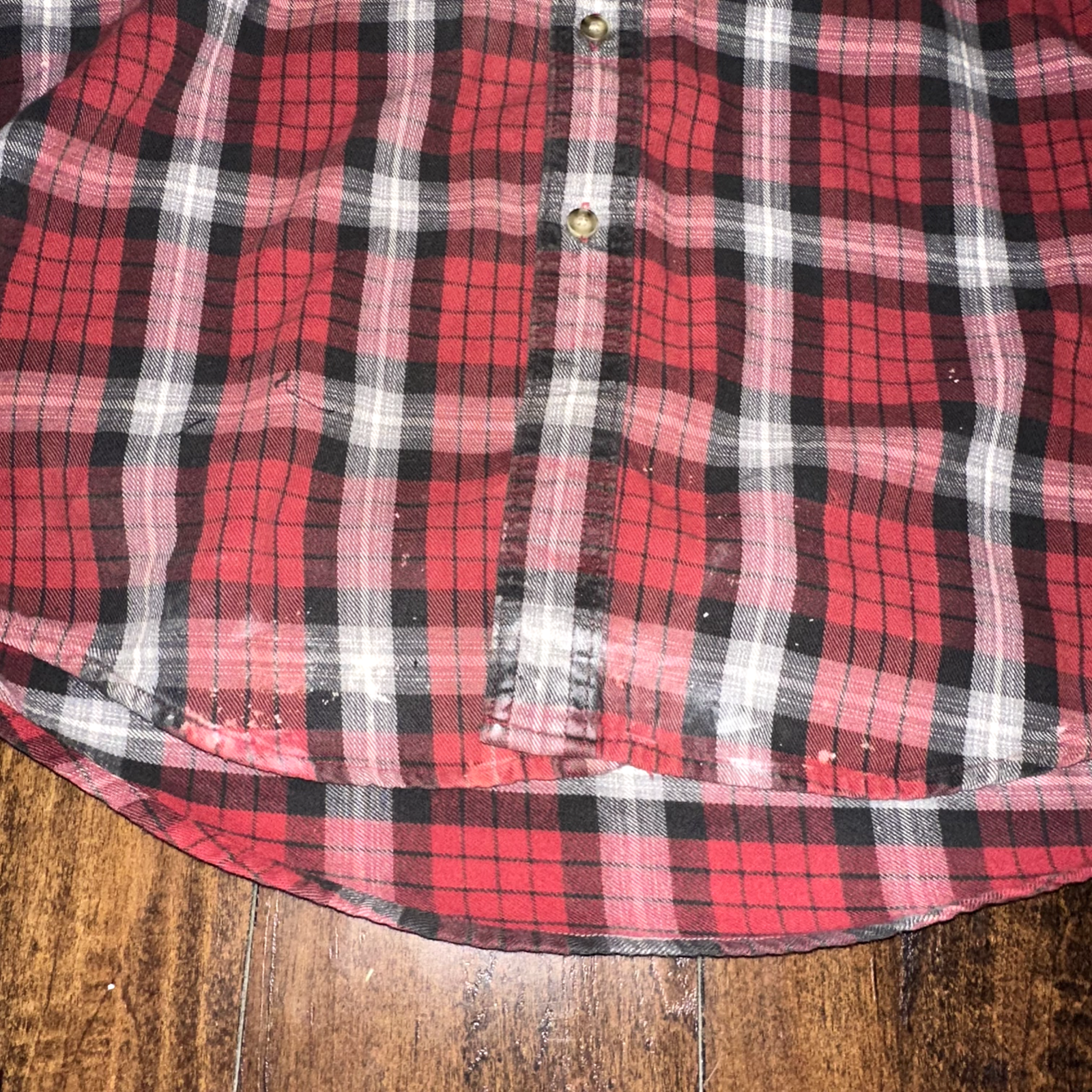 LL Bean Shirt Jacket Mens Medium Red Flannel Chore Barn Button Down Fall Basic