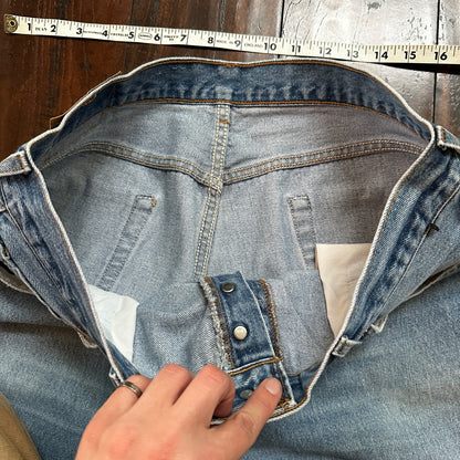 VTG 90s Levis 501 Button Fly 38x36 USA Tag Jeans Straight Wash Blue XX Act 35x32