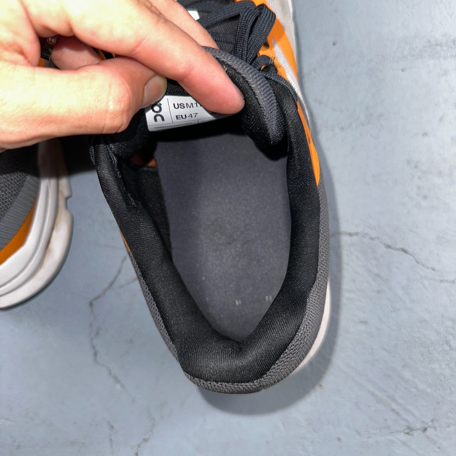 On Cloud Cloud Runner Running Shoes Men’s Sz 12 Orange Gray Athletic Trainers