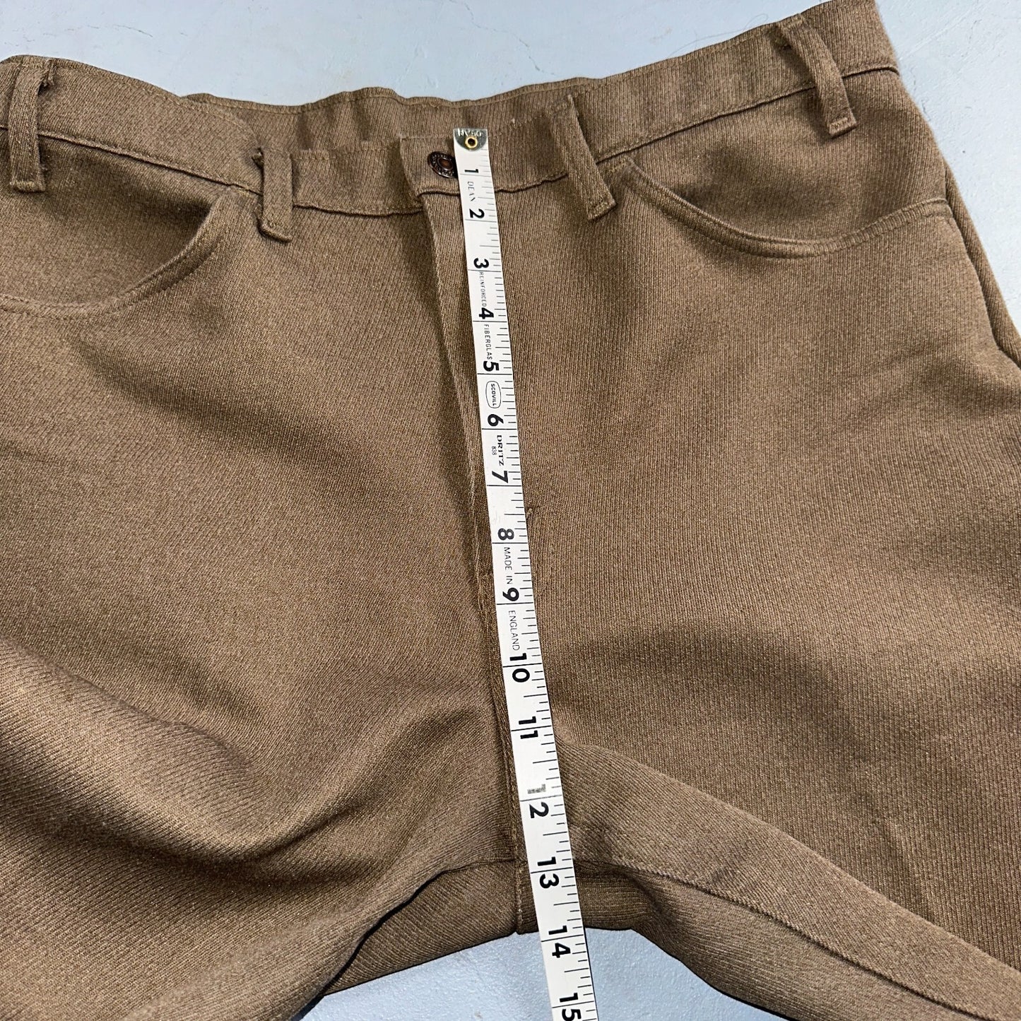 Levis 70s USA 517 36x30 Bootcut Pants Brown Polyester Slacks Vintage 35x30