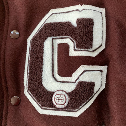 VTG Awards USA Varsity Wool Leather Jacket Burgundy Lettermen Large 70s 80s