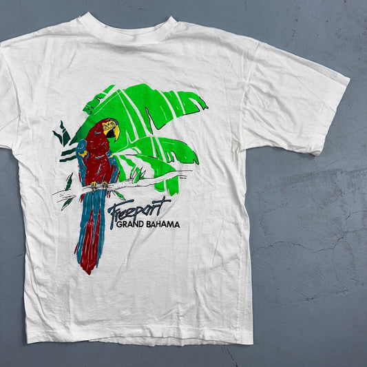 Freeport Grand Bahama Parrot VTG T Shirt Animals Bird Palm Tree Summer Cool