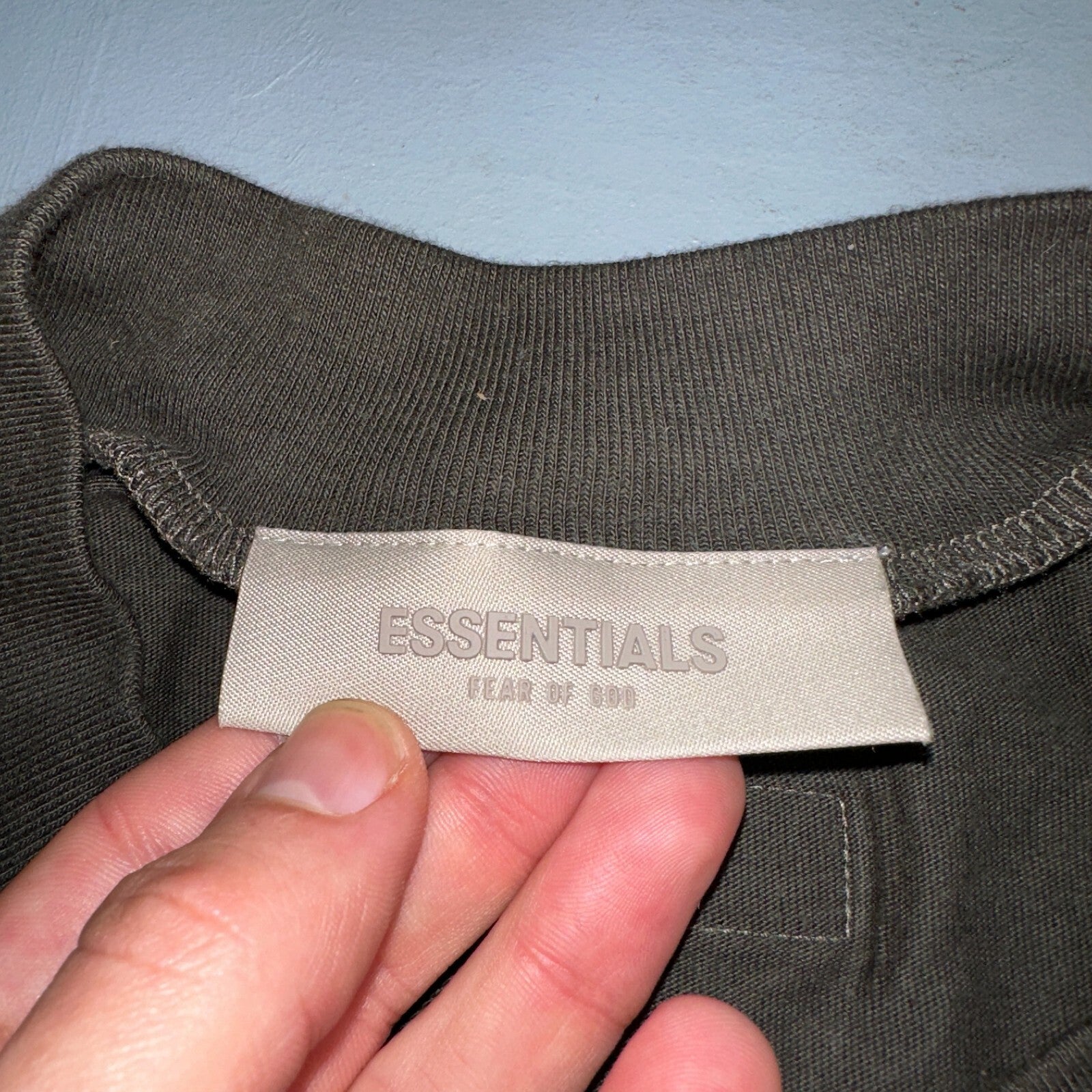 Essentials Fear Of God Brown Puff Print Logo Spell Our Men’s T Shirt XL Boxy