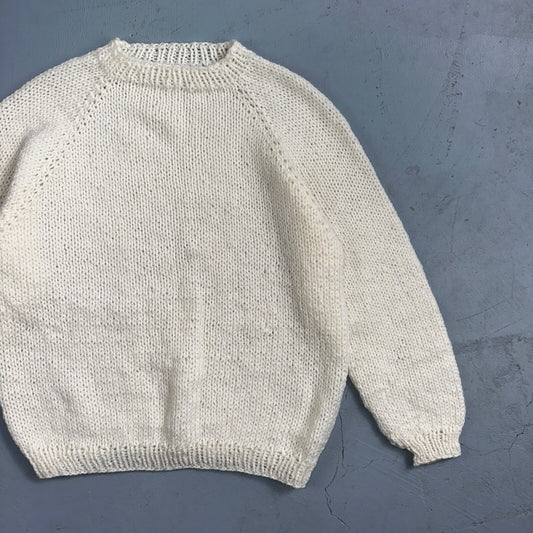 VTG 50s 60s Hand Knit Cable Sweater Handmade Rockabilly Cottage Core Grandma