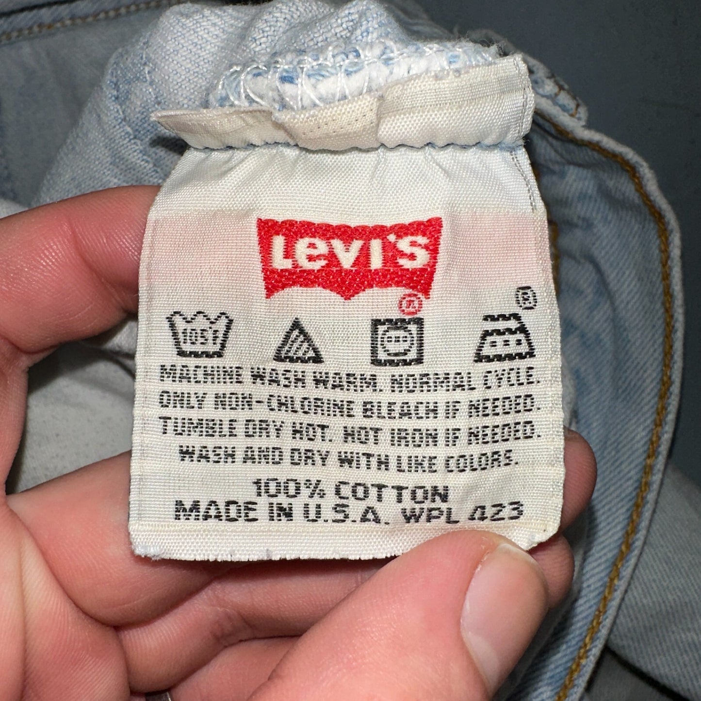 Levis 501 Vintage 90s USA XX Straight Leg Jeans Blue Light Wash 33x30 Act 31x29