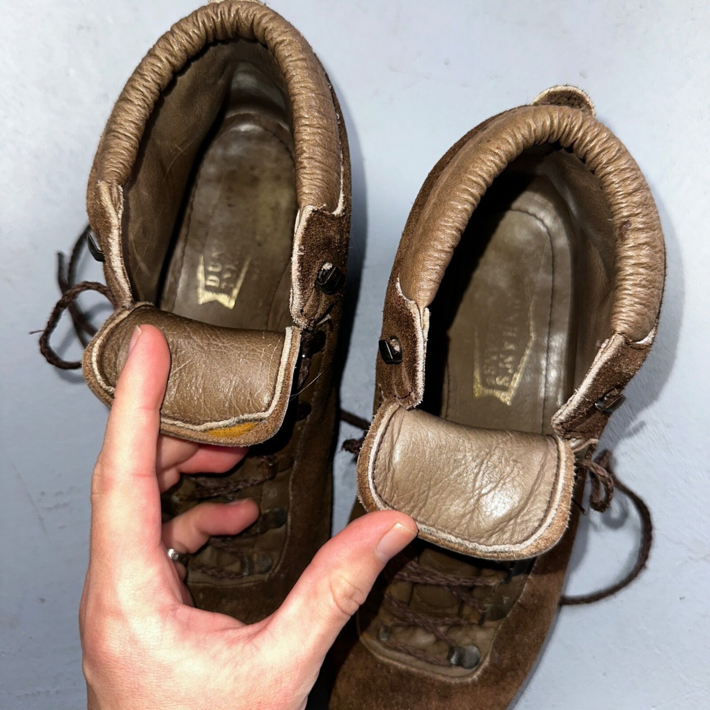 Dunham Waffle Stompers Brown Suede Leather Hiking Boots VTG Italy Size 7.5