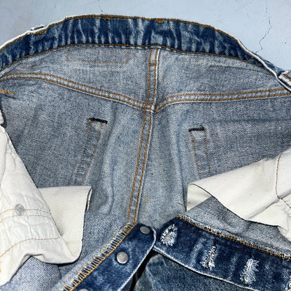 Levis 501 Vintage 80s USA XX Straight Leg Jeans Blue Light Wash Act 32x24 Capri