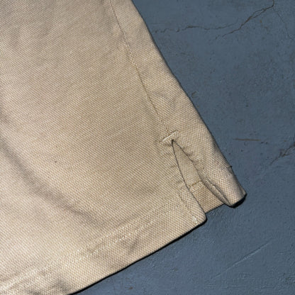 Disney Mickey Mouse Polo VTG T Shirt Disneyland Y2K Golf Cute Beige Tan Mens L