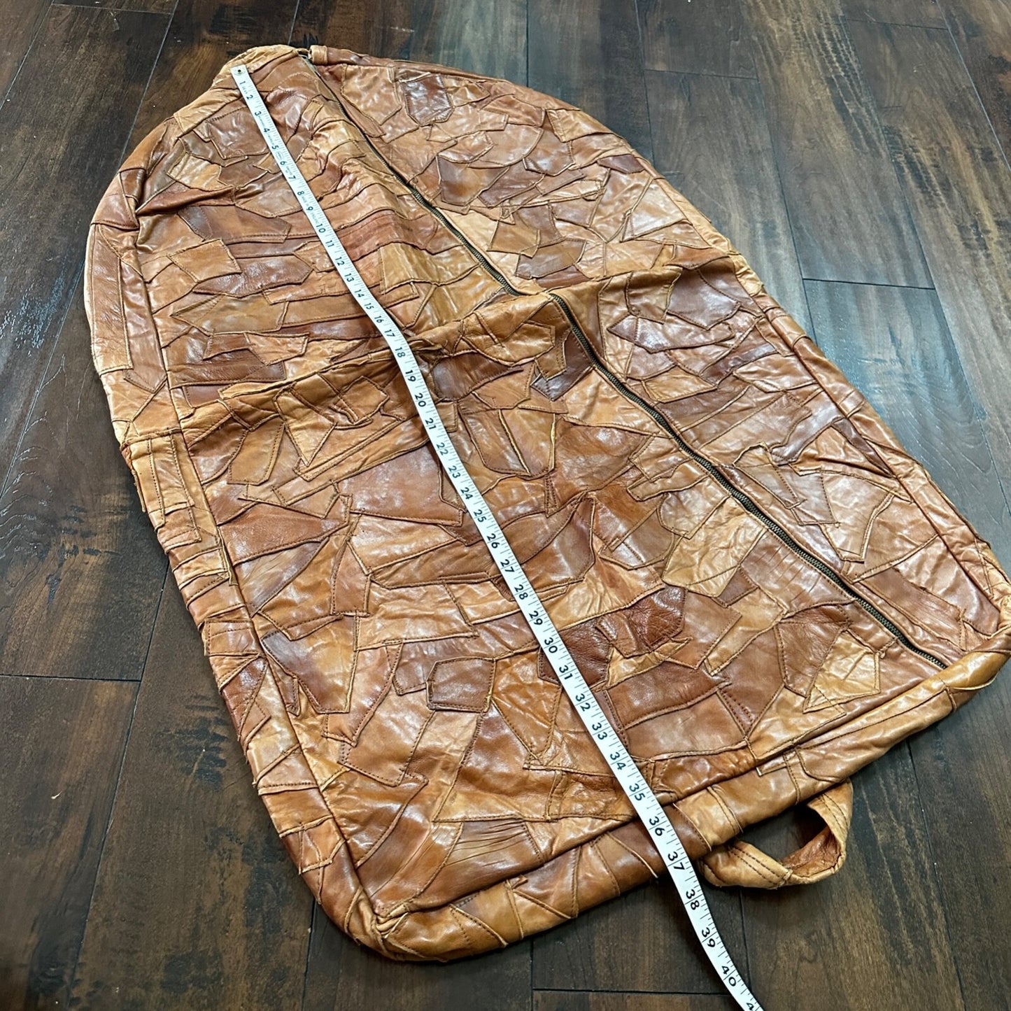 Vintage American Tourister Garment Suit Bag Leather Brown Hangers Cover VTG 40s