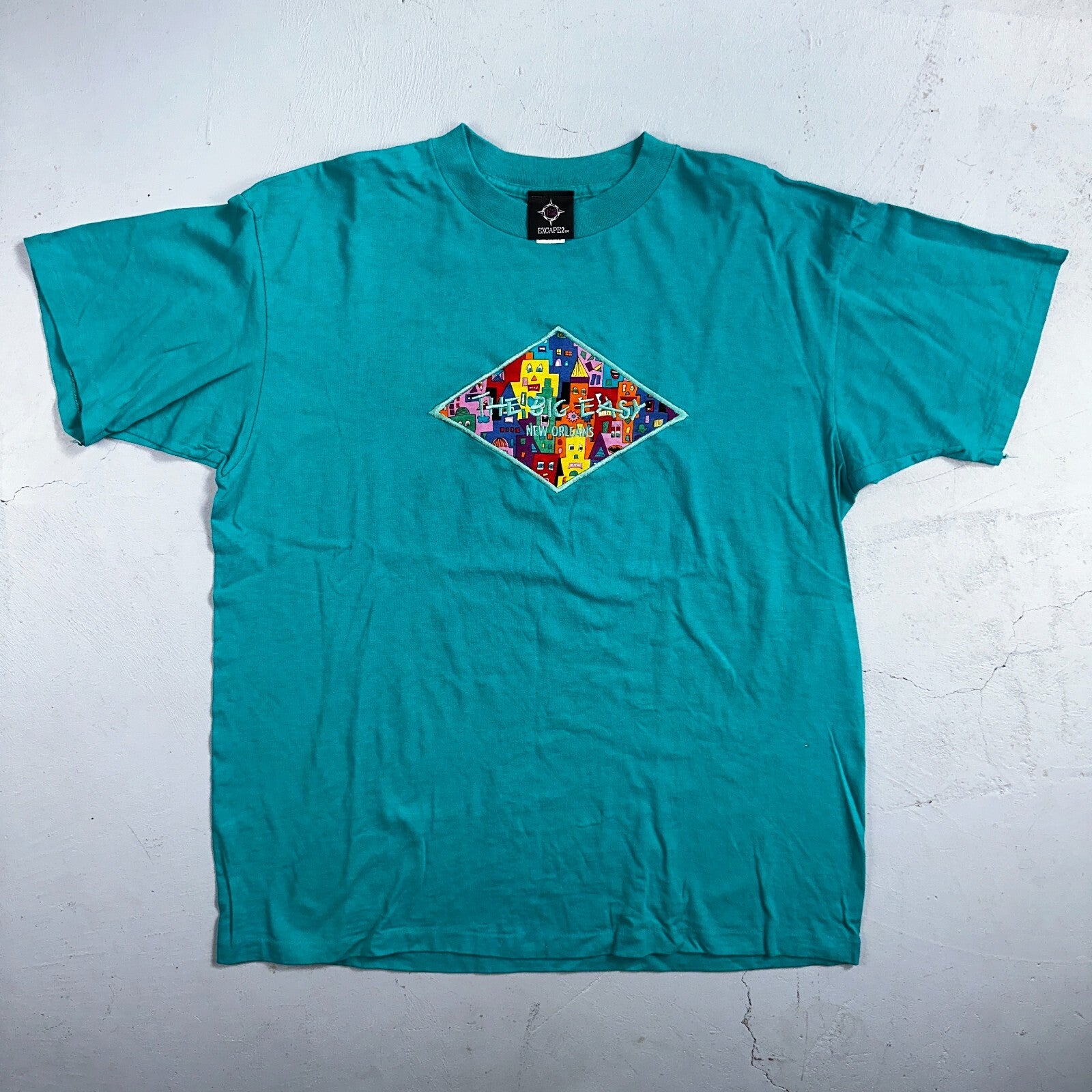 New Orleans Big Easy Embroidery VTG T Shirt 90s Single Stitch Travel USA Fun