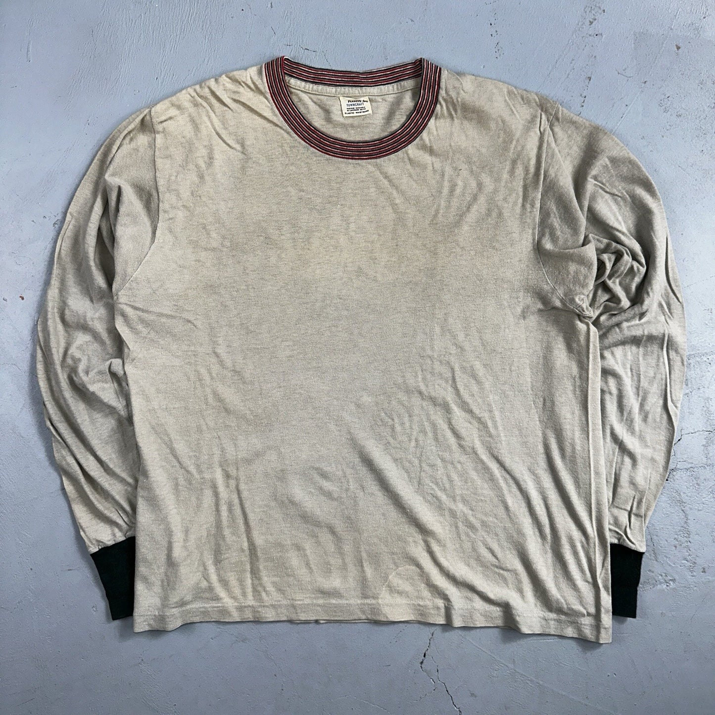 Penneys Vintage 60s Green Long Sleeve T Shirt Top Size Large Rockabilly 1960s