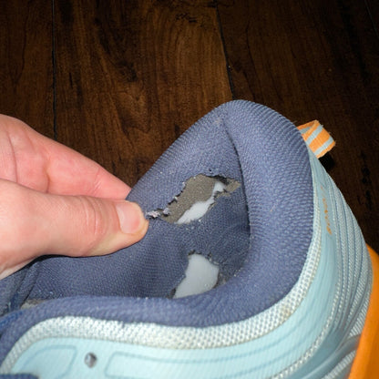 Hoka One One Bondi 10.5 Womens Cushioned Running Shoes Blue Haze Orange