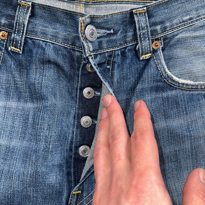 Levis 501 Vintage Y2K XX Straight Leg Jeans Blue Med Wash 34x34 Act 33x27