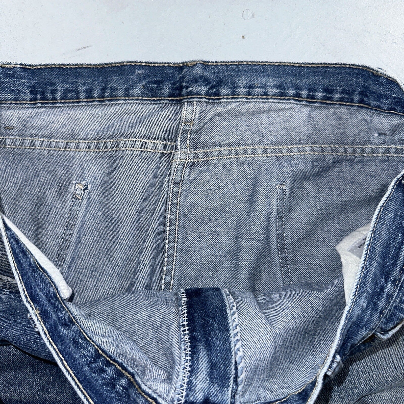 Dickies Double Knee Faded Blue Jeans 40x30  Work Wear Skate Baggy Y2K Wide Leg