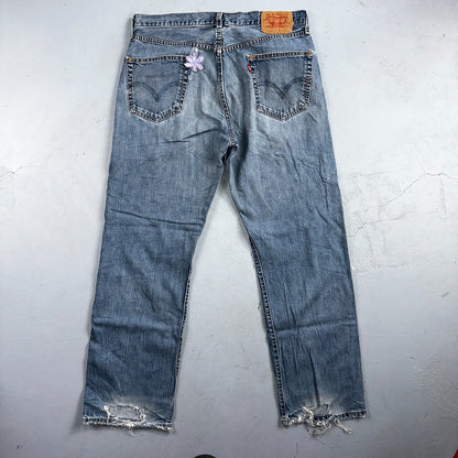 Levis 501 Vintage Y2K 90s XX Straight Leg Jeans Blue Light Wash 36x32 Act 35x31