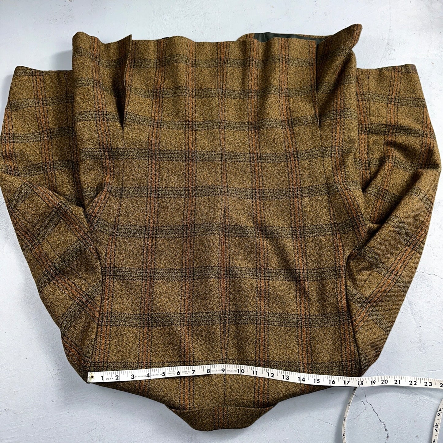 VTG Mens Suit 42 Jacket Sport Coat Rockabilly 80s 70s Wool Stripe Brown Short