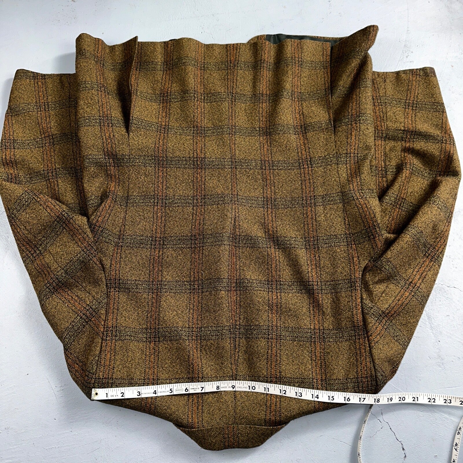 VTG Mens Suit 42 Jacket Sport Coat Rockabilly 80s 70s Wool Stripe Brown Short