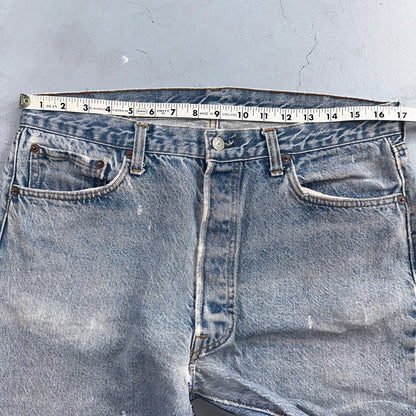 Levis 501 Vintage 80s USA XX Straight Leg Jeans Blue Light Wash 38x33 Act 34x29