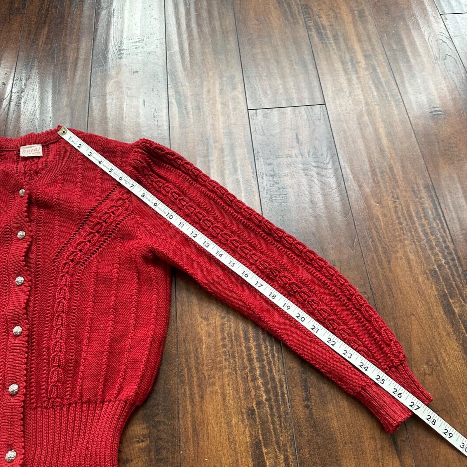 Vintage Hurni Austria Women's Cardigan Sweater 1960s Rockabilly Knit