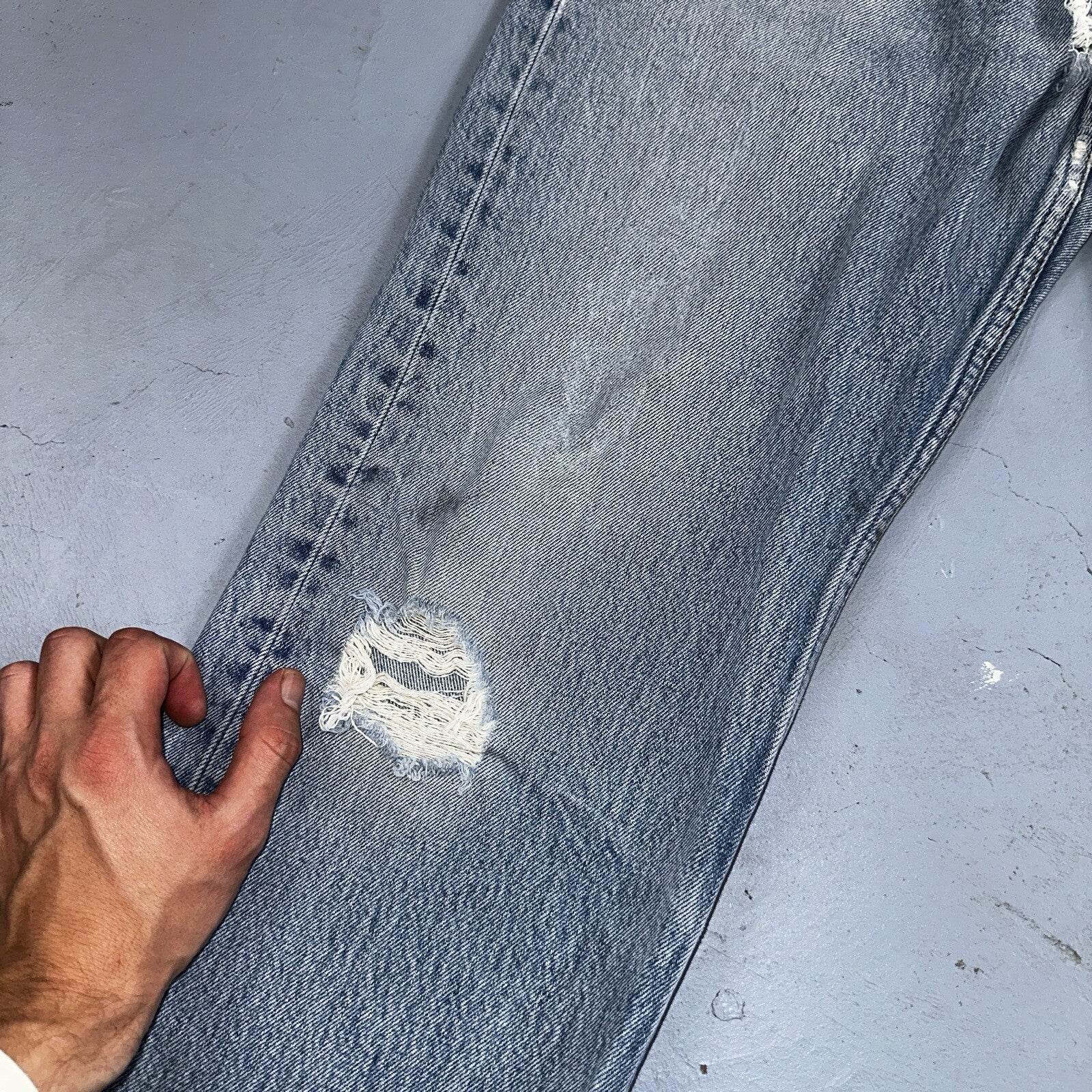 Levis 501 Vintage 90s Mexico Straight Leg Jeans 34x36 Y2K Light Wash Act 31x31