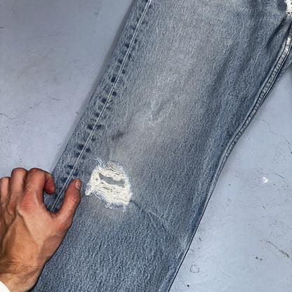 Levis 501 Vintage 90s Mexico Straight Leg Jeans 34x36 Y2K Light Wash Act 31x31
