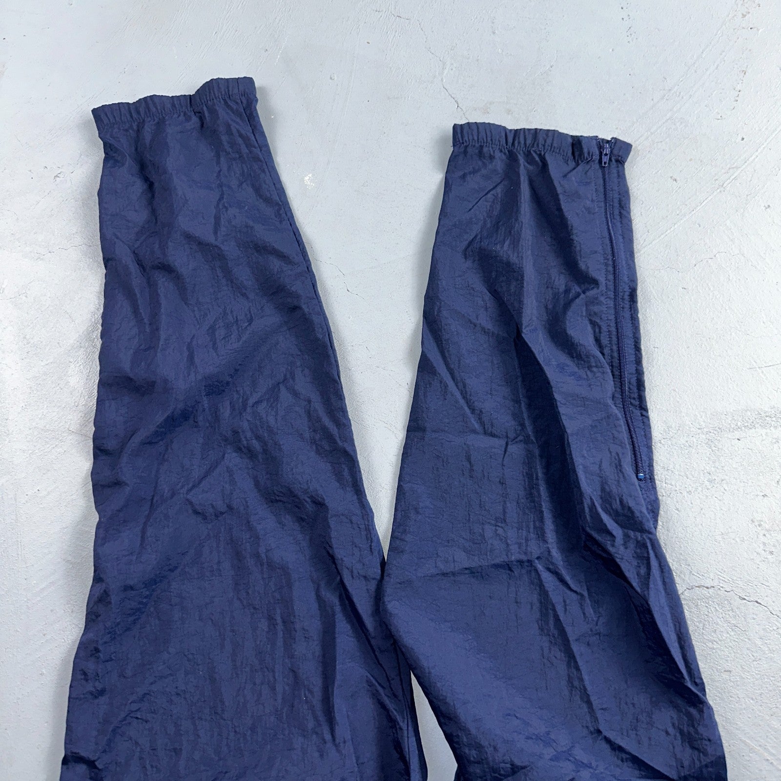 Nike VTG 90s Windbreaker Track Pants Ankle Zip Unlined Navy 1990s Essential