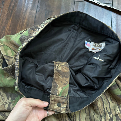 VTG 90s Cabela's Realtree Camo Fleece Pants Cargo Pocket 35x28 Made in the USA