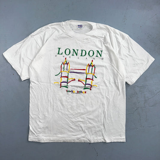 London England VTG T Shirt Tower Bridge Single Stitch Europe Travel Graphic