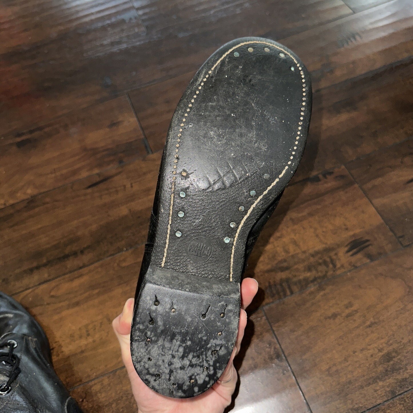 VTG Military Black Lace Up Work Boots 1950s 50s 60s Post WWII Size 8 ? High