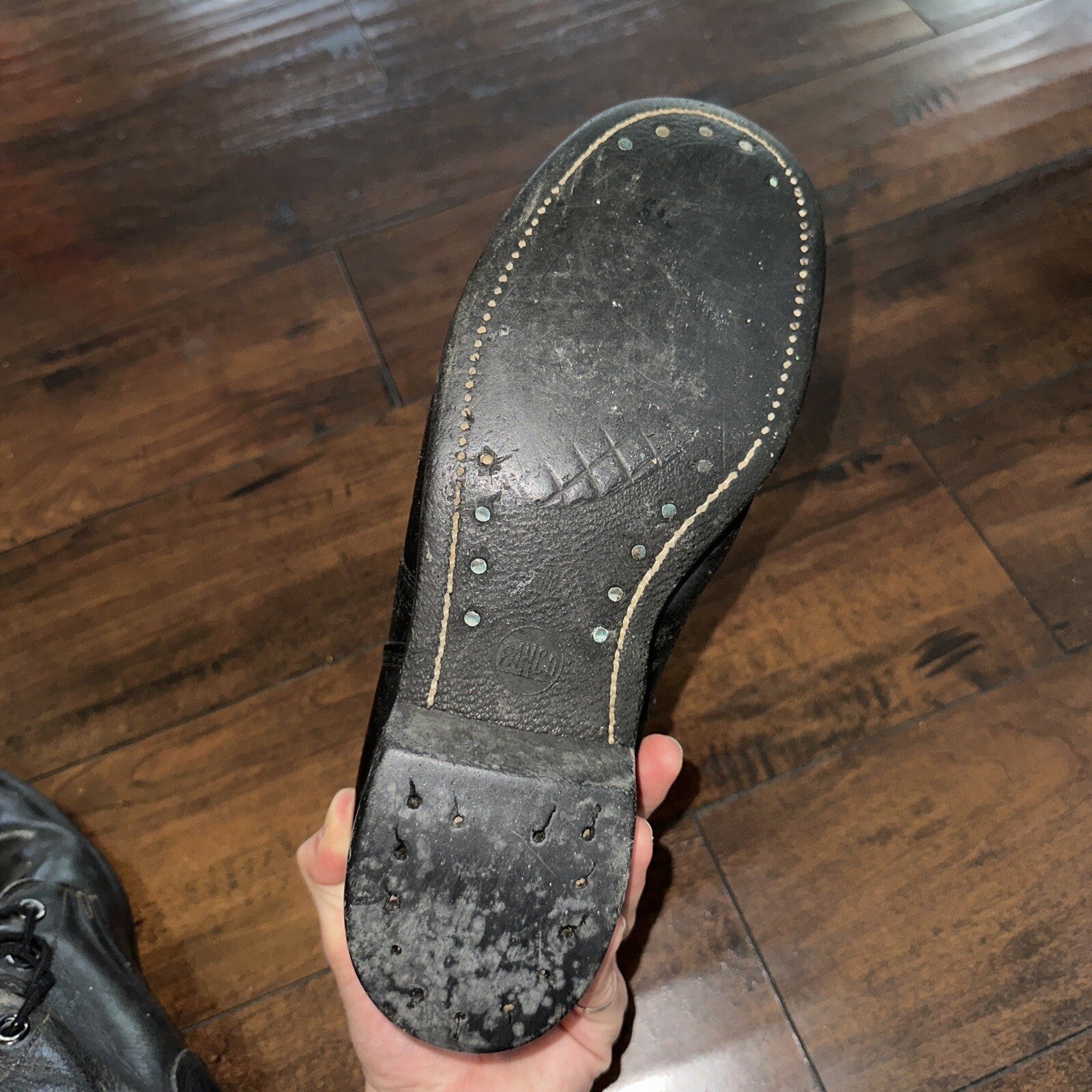 VTG Military Black Lace Up Work Boots 1950s 50s 60s Post WWII Size 8 ? High