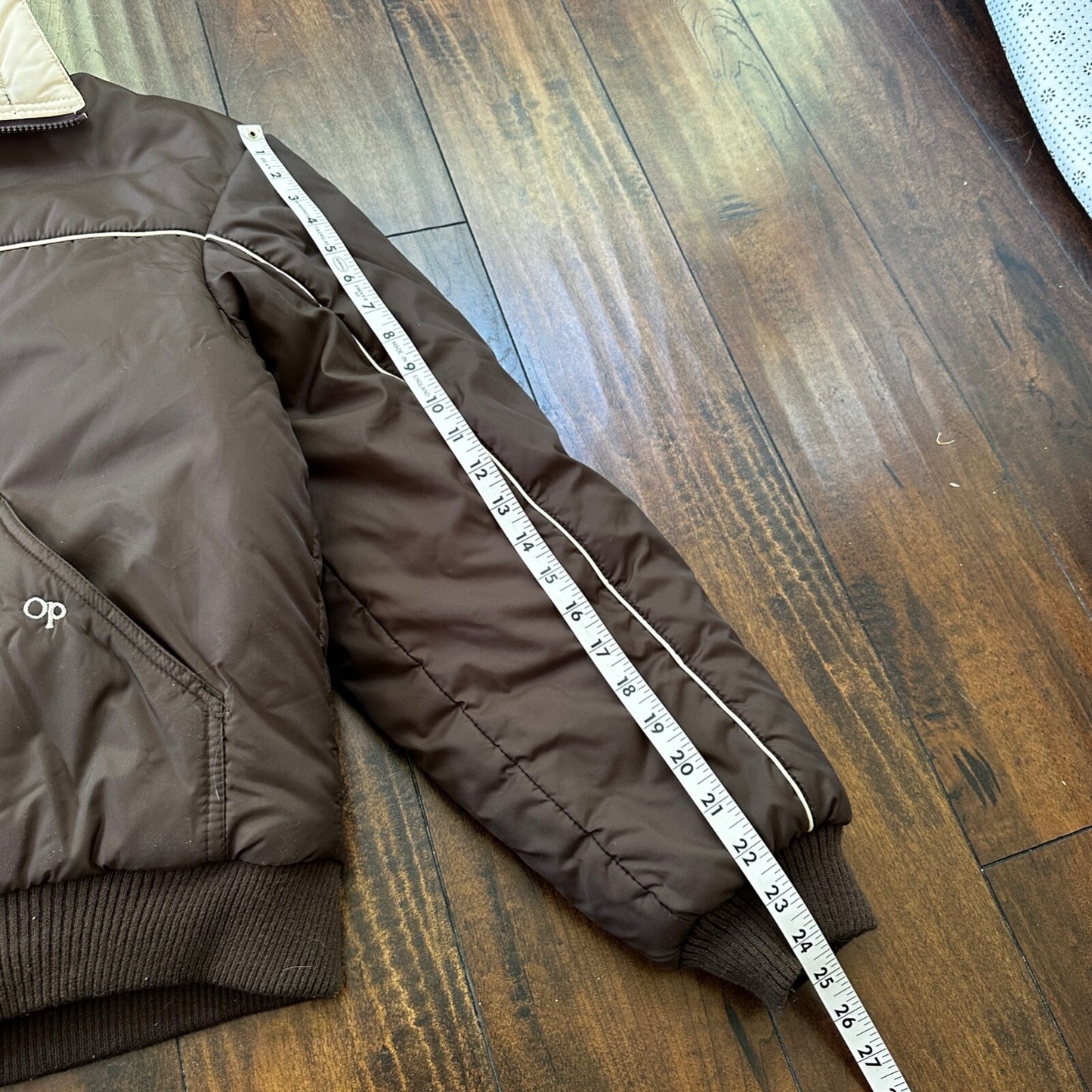 VTG Reversible Ocean Pacific Brown Insulated Puffer Jacket Double Sided 70s 80s