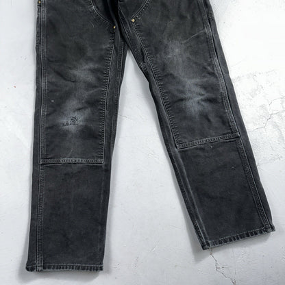 Carhartt VTG Double Knee Carpenter Pants Mexico B01 B136 BLK Black 30x34 A 27x31