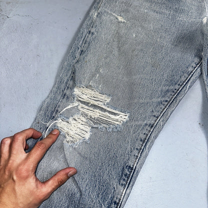 Levis 501 Vintage 80s USA XX Straight Leg Jeans 32x31 Thrashed Wash Act 30x26