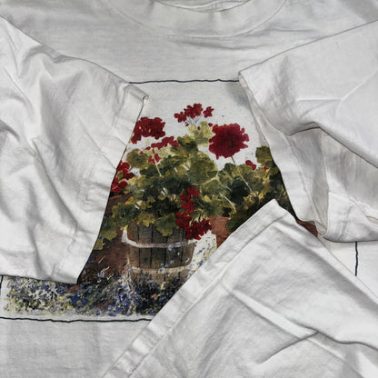 Oneita Flowers VTG T Shirt Art Deco Art Painting Photograph Aesthetic Chill USA