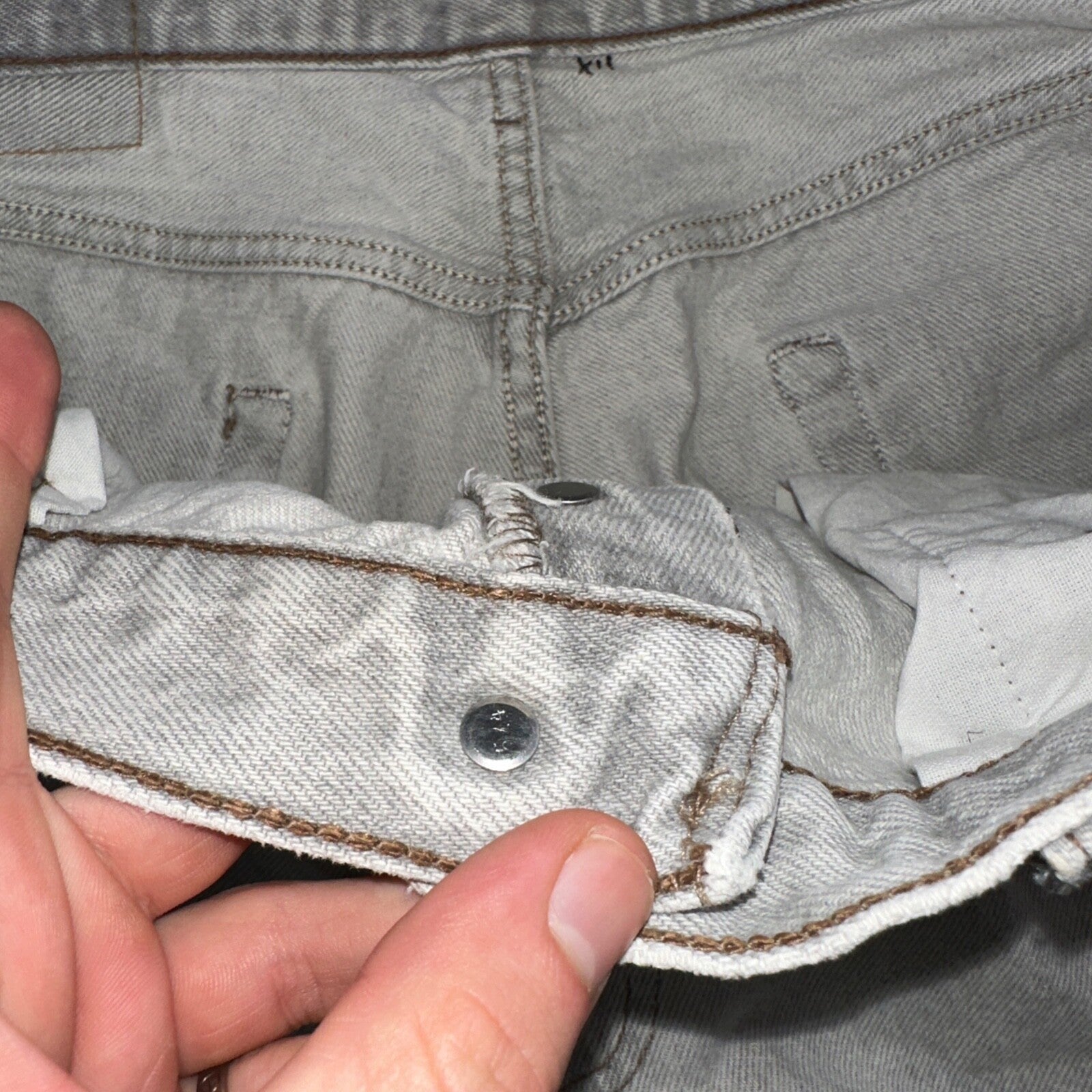 Levis 501 Vintage 90s USA XX Straight Leg Jeans Gray Light Wash 36x32 Act 33x30