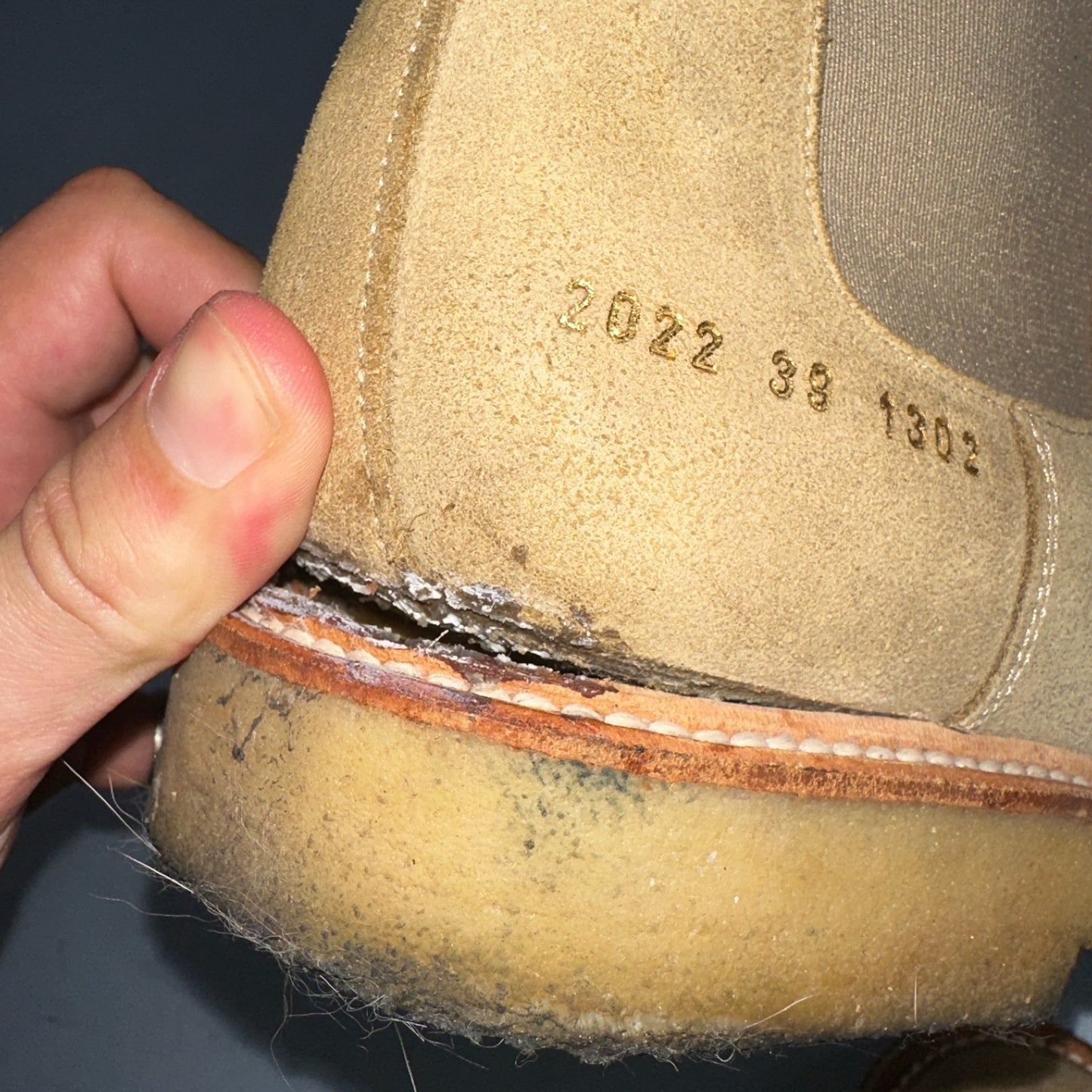 Common Projects Beige Suede Chelsea Workboots Size 39 Mens Tan Authentic