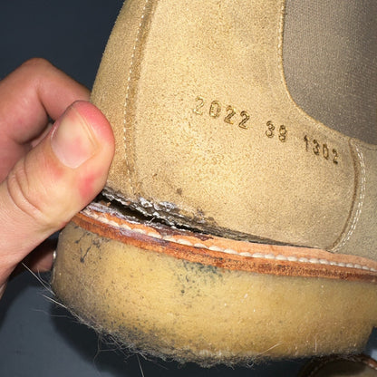 Common Projects Beige Suede Chelsea Workboots Size 39 Mens Tan Authentic