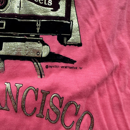 San Francisco Hanes 80s Vintage T Shirt Single Stitch Pink Train Move Funny