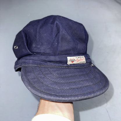Vintage 1960s 60s Carhartt Union Workwear Engineer Cap Hat Conductor Heart Logo