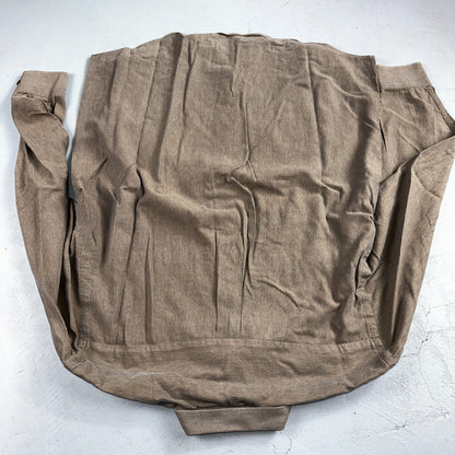 Cotton Reel Men's Long Sleeve Button Down Shirt Size L Brown Gray VTG 90s Canada