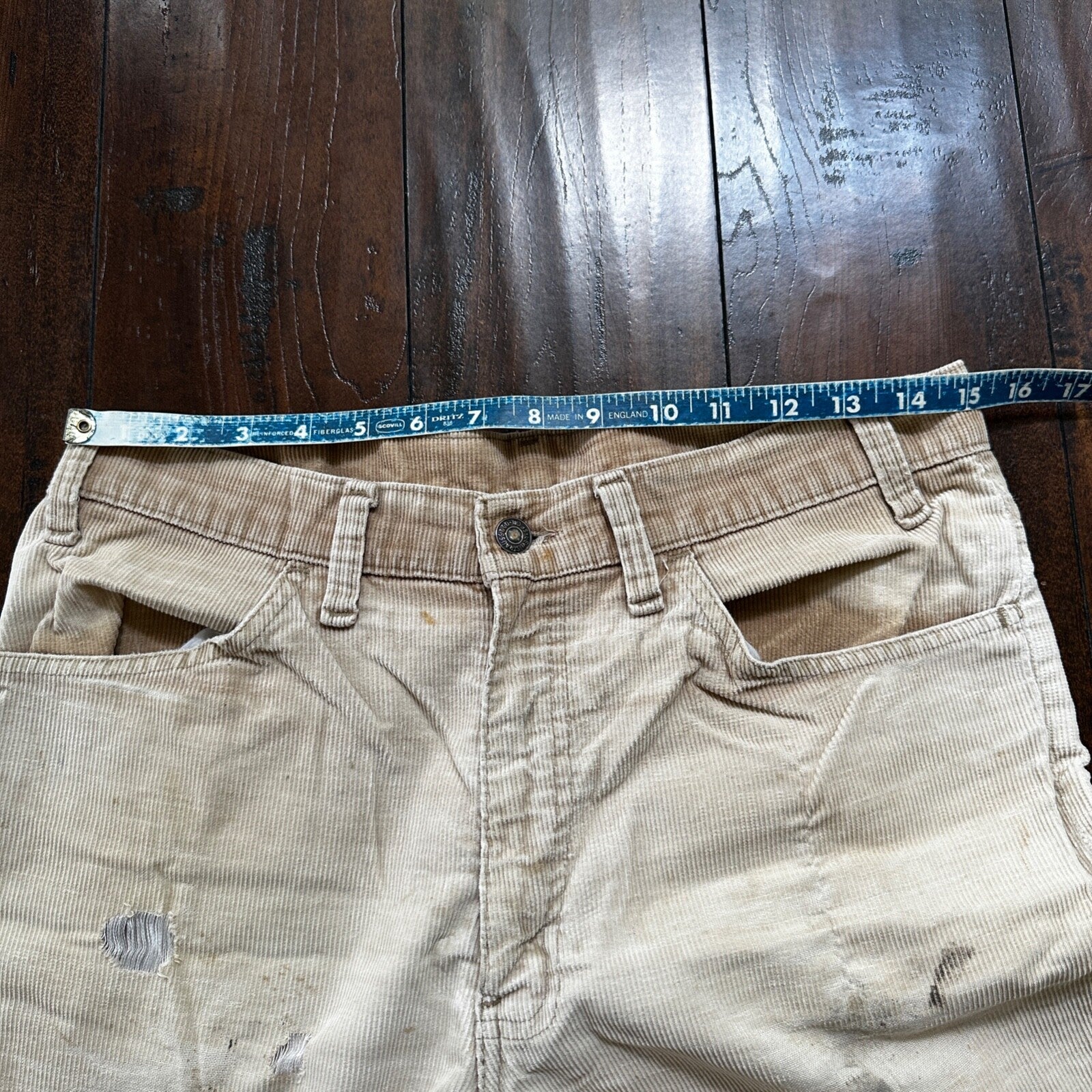 Levis 684 VTG Corduroy Pants Bell Bottom USA 30x27 Boot Cut 1970s 70s Beige