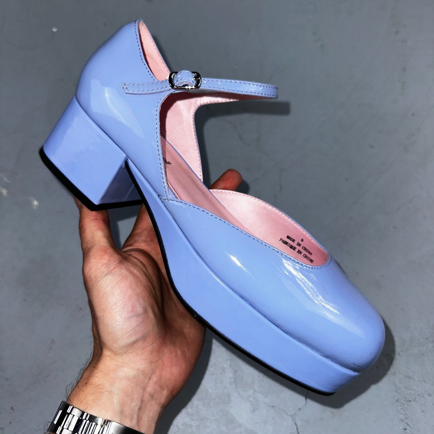 Jeffrey Campbell Ecolier Platform Pump Maddison Mary Jane Blue Platform Shoes