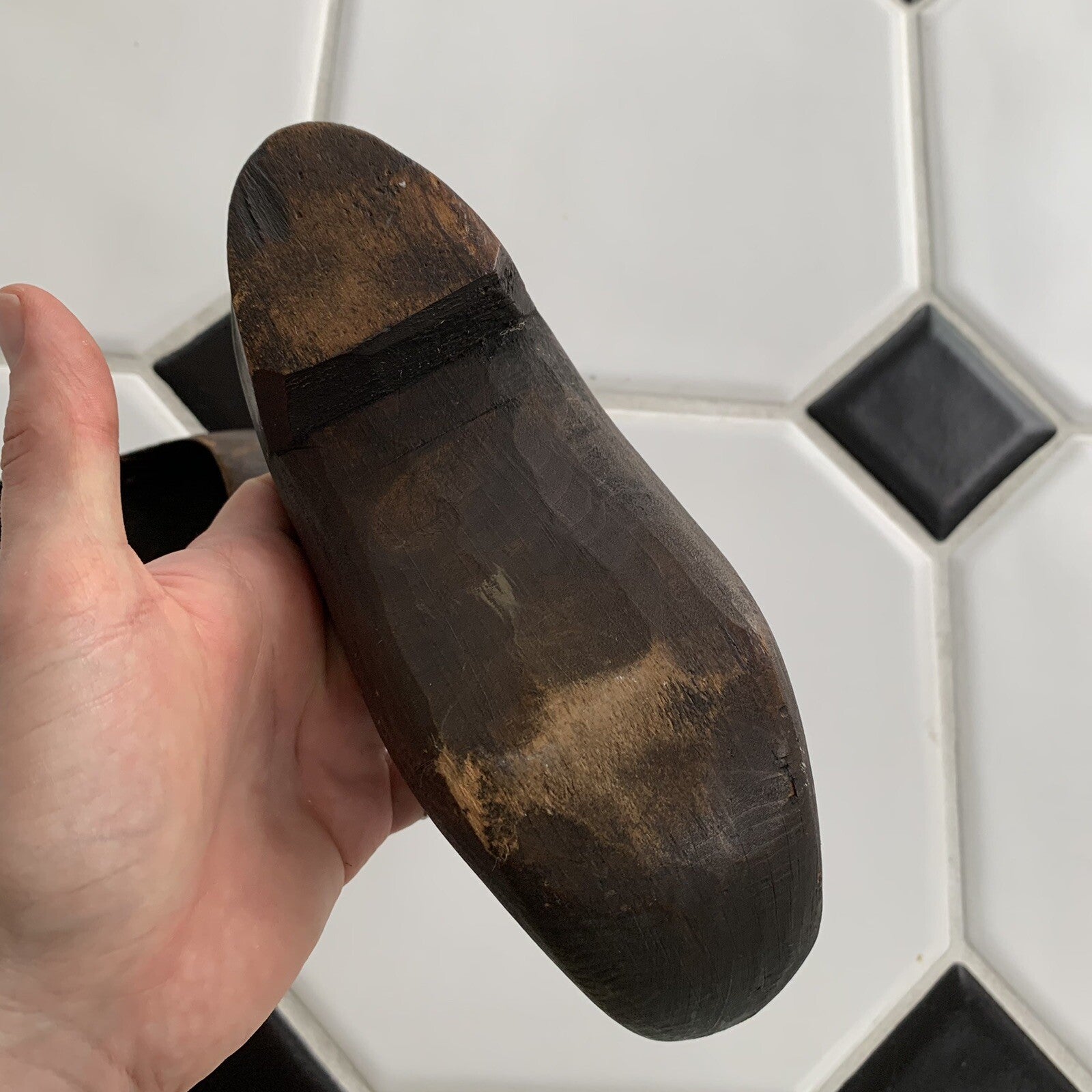 Antique Primitive Early Carved Wood Pair Clogs Shoes 1919 France Dutch Slippers