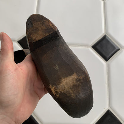 Antique Primitive Early Carved Wood Pair Clogs Shoes 1919 France Dutch Slippers