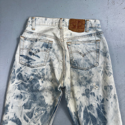 Levis 501 Vintage 80s USA XX Straight Leg Jeans 30x36 Bleach Light Wash Ac 26x31