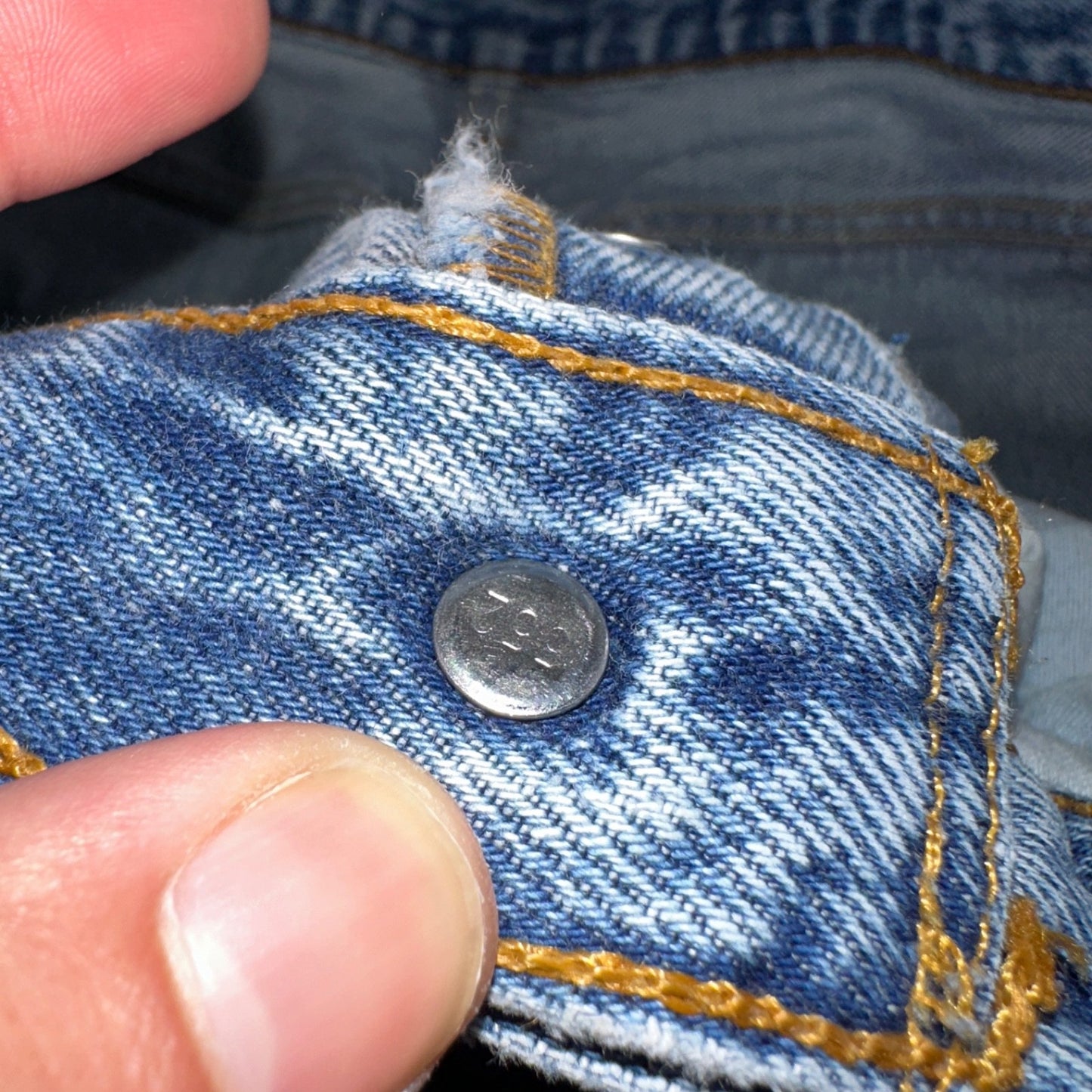 Levis 501 Vintage 90s USA XX Straight Leg Jeans Blue Light Wash 35x34 Act 33x31